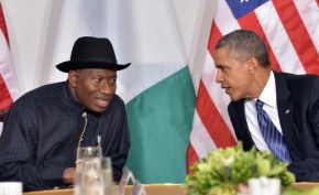 President Goodluck Jonathan discussing with US President Barack Obama during their bilateral meeting in New York (Photo: Premium Times)