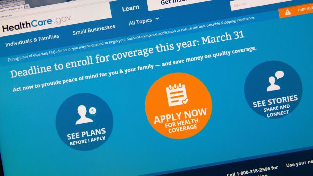 This image taken March 31, 2014 in Washington, D.C., shows the home page for the HealthCare.gov Internet site. (credit: KAREN BLEIER/AFP/Getty Images)