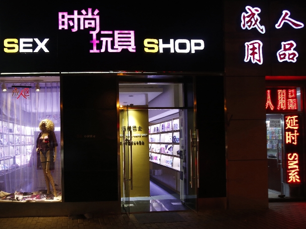 Sex shops with neon signs are seen at a wealthy district in Beijing May 6, 2013 (Kim Kyung-Hoon/Courtesy Reuters) 